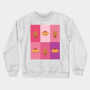 D&amp;D - Doughnuts and Dreidels Pink Grid Crewneck Sweatshirt